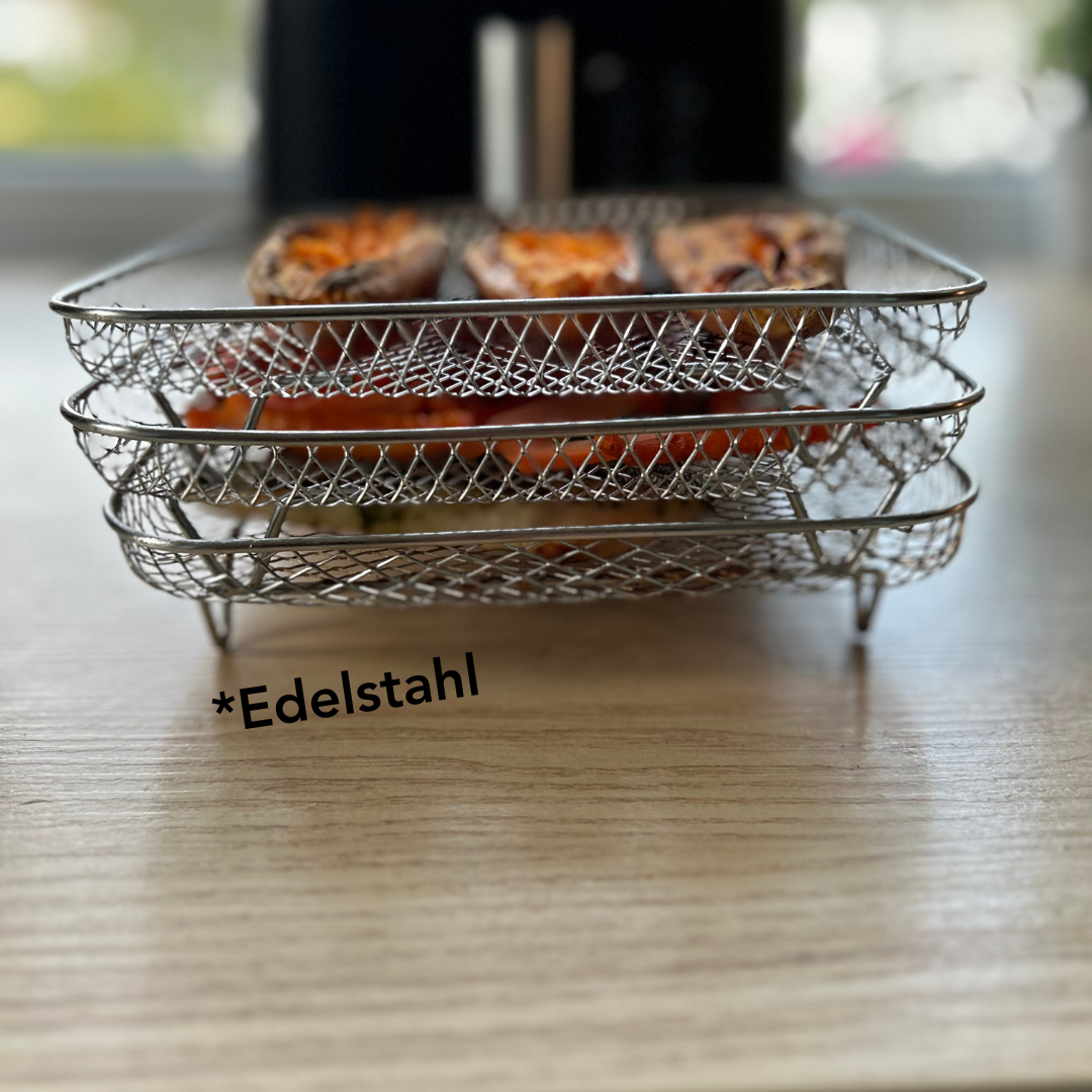 Stapelbare Airfryer-mandjes – Ruimtebesparende kookaccessoires