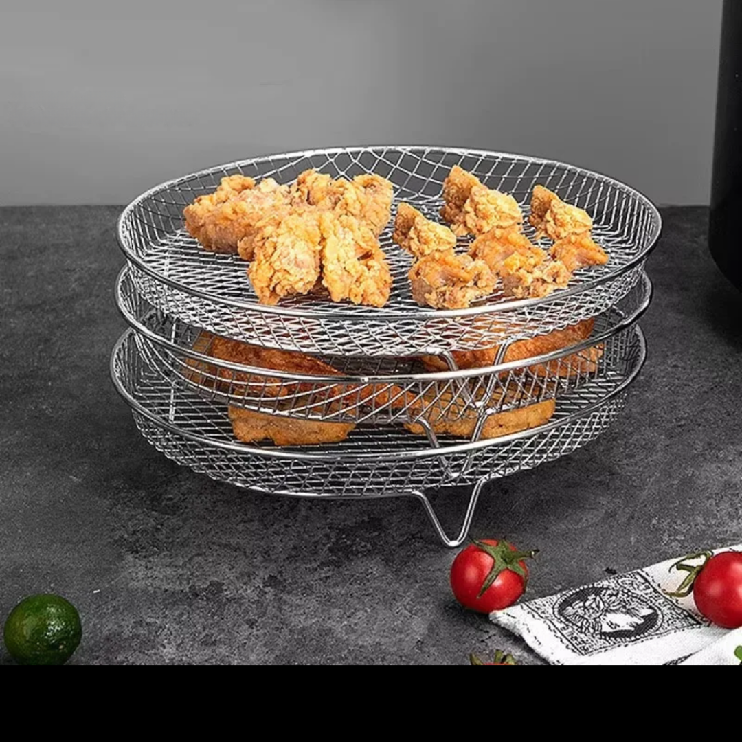 Stapelbare Airfryer-mandjes – Ruimtebesparende kookaccessoires