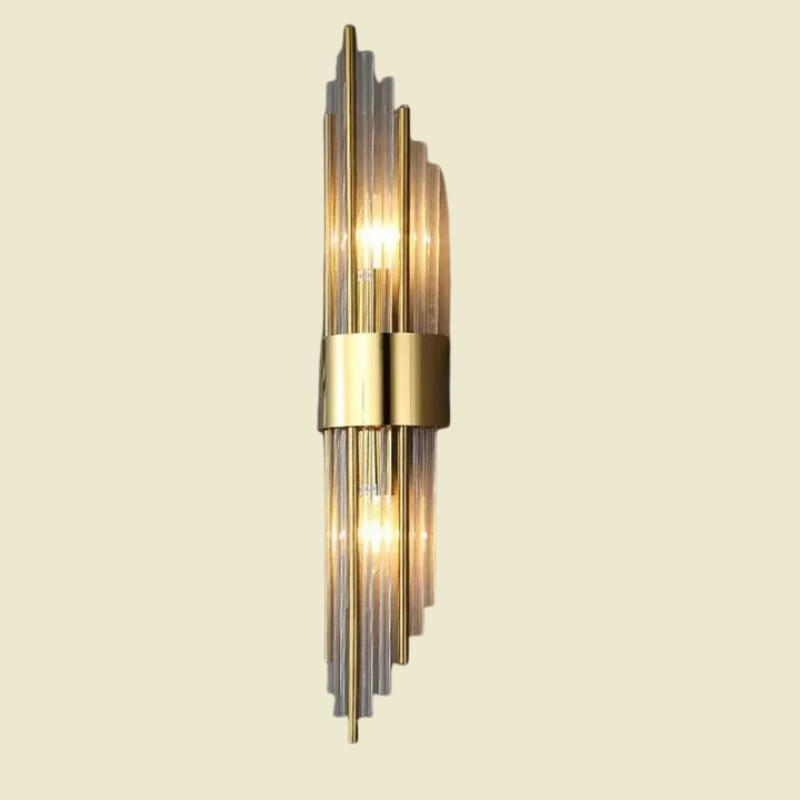 Moderne kristallen wandlamp - stijlvolle accentlamp in goudkleur