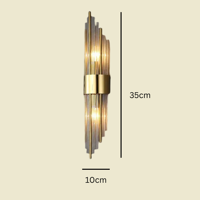 Moderne kristallen wandlamp - stijlvolle accentlamp in goudkleur
