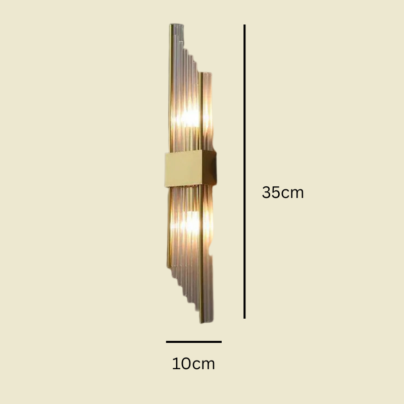 Moderne kristallen wandlamp - stijlvolle accentlamp in goudkleur