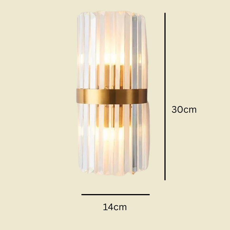 Moderne kristallen wandlamp - stijlvolle accentlamp in goudkleur