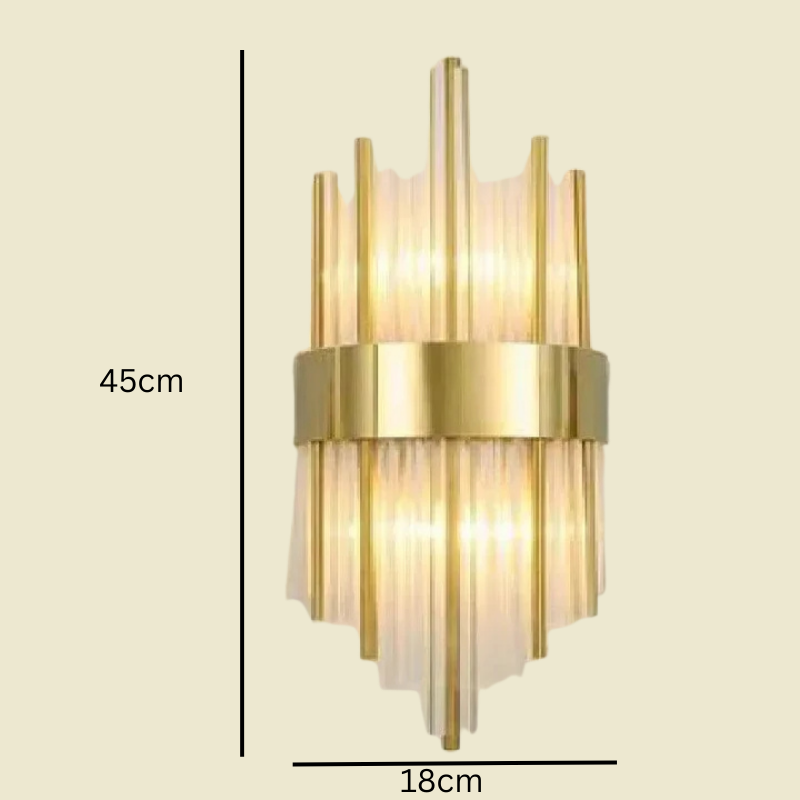 Moderne kristallen wandlamp - stijlvolle accentlamp in goudkleur