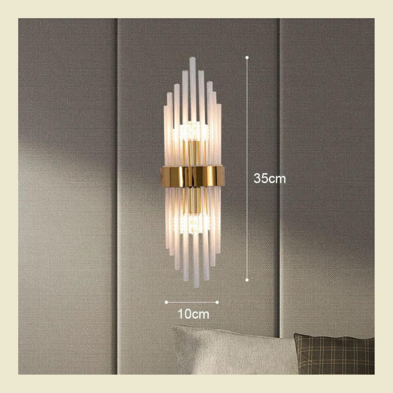 Moderne kristallen wandlamp - stijlvolle accentlamp in goudkleur