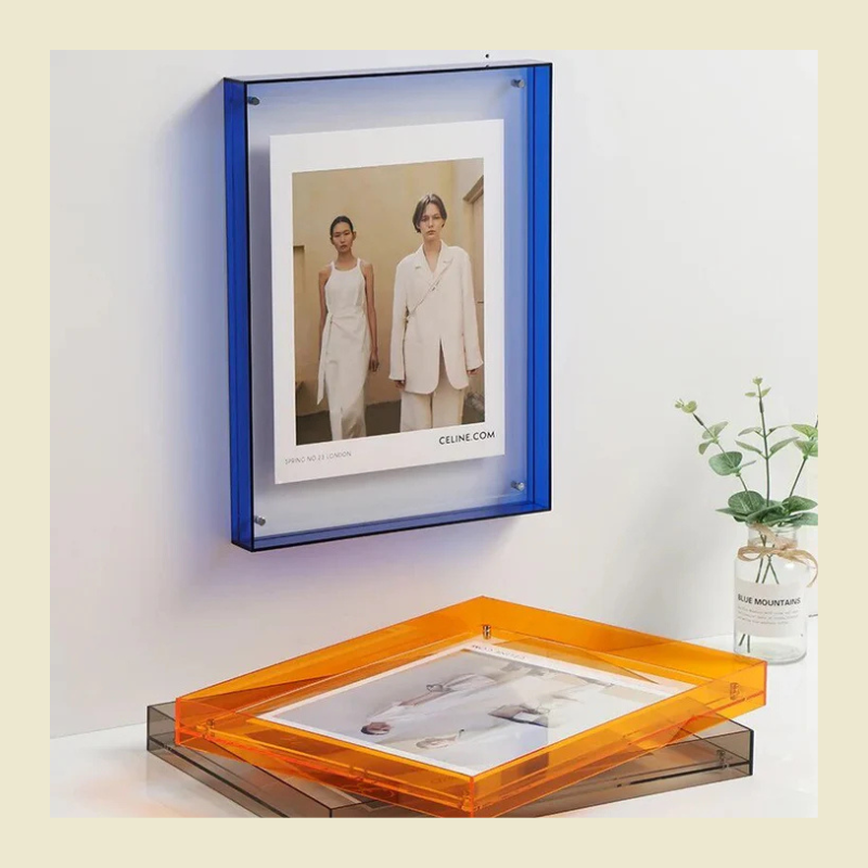 Levendig transparant acryl fotolijstje - Stijlvolle decoratieve fotohouder