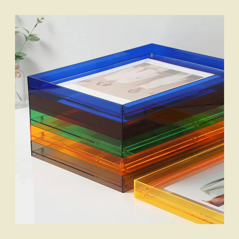 Levendig transparant acryl fotolijstje - Stijlvolle decoratieve fotohouder