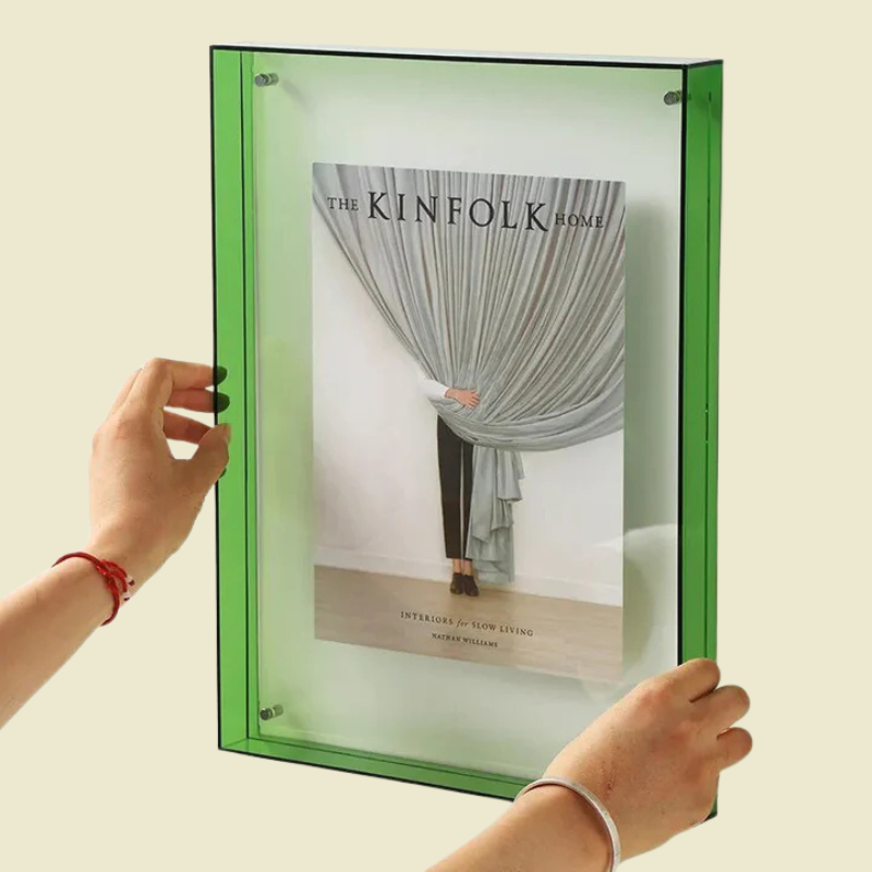 Levendig transparant acryl fotolijstje - Stijlvolle decoratieve fotohouder