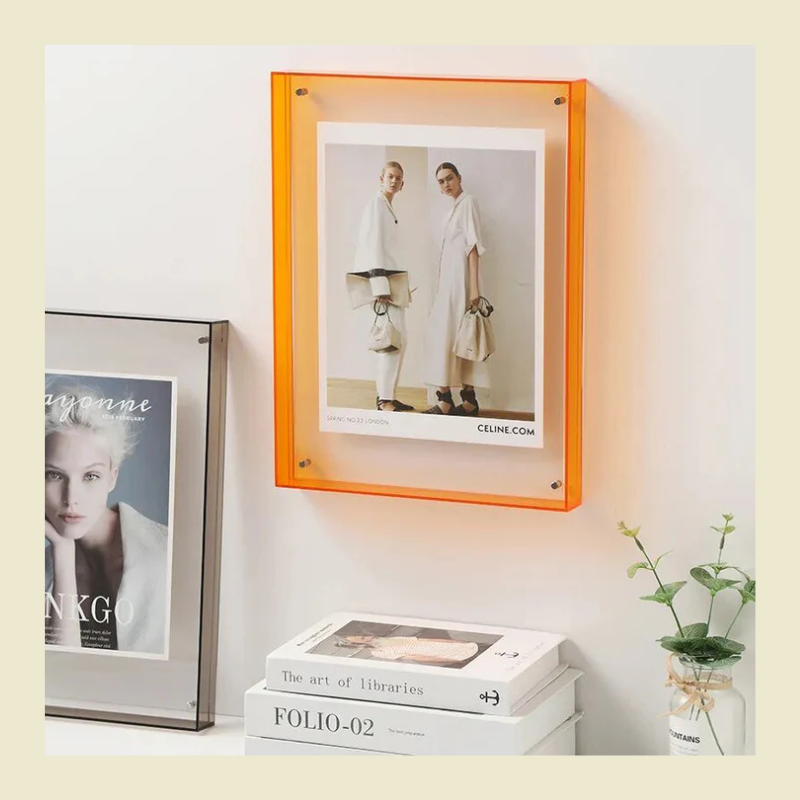 Levendig transparant acryl fotolijstje - Stijlvolle decoratieve fotohouder