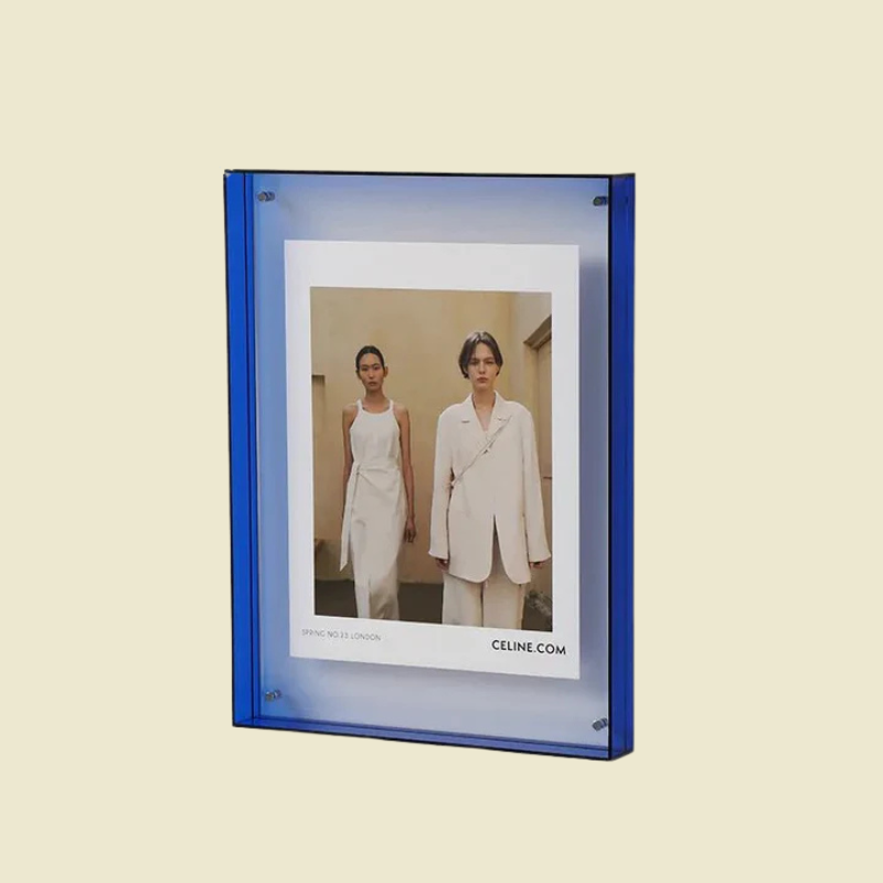 Levendig transparant acryl fotolijstje - Stijlvolle decoratieve fotohouder