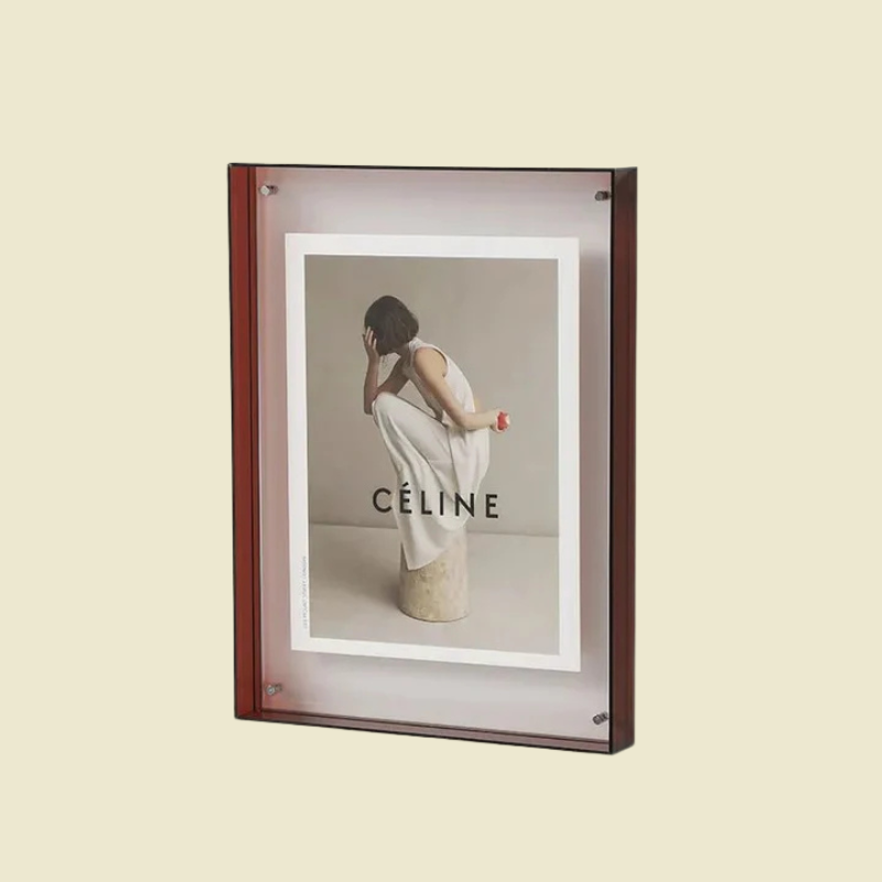 Levendig transparant acryl fotolijstje - Stijlvolle decoratieve fotohouder