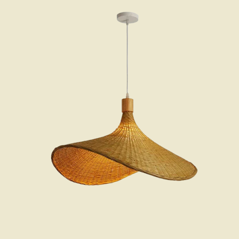 Boho handgemaakte bamboe hanglamp - milieuvriendelijke natuurlijke hanglamp