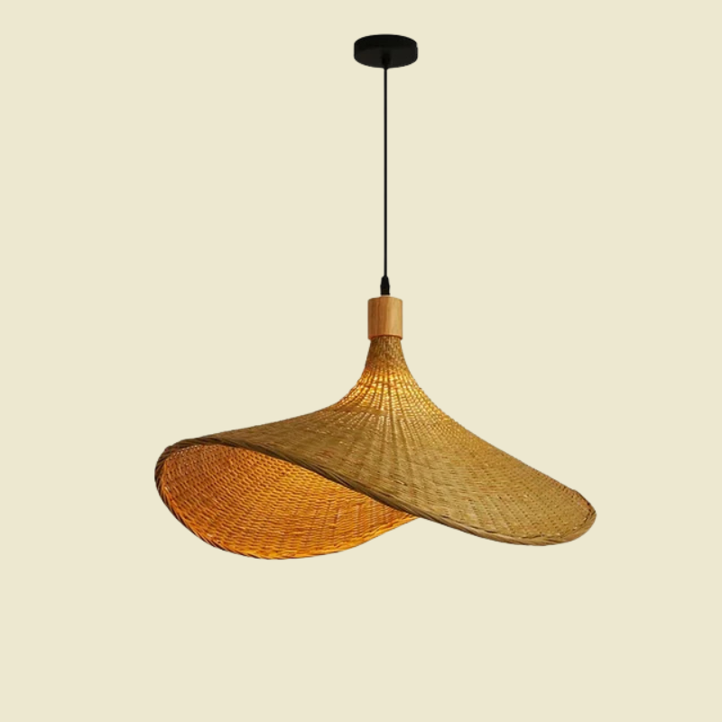 Boho handgemaakte bamboe hanglamp - milieuvriendelijke natuurlijke hanglamp