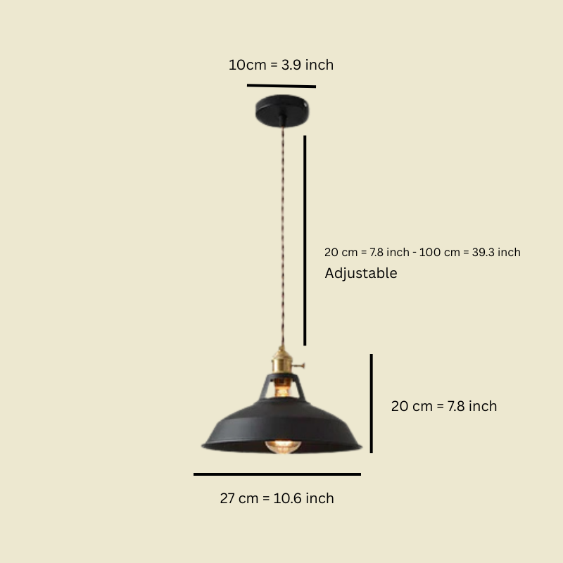 Pastelkleurige metalen hanglamp - vintage-geïnspireerde hanglamp