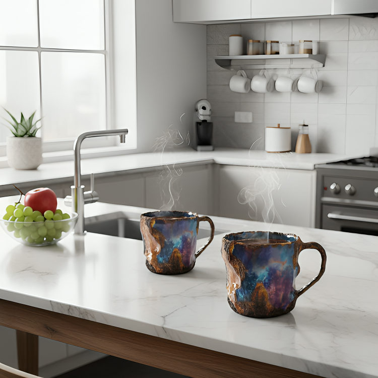 CrystalMug | Luxe Kristal Koffiekopjes – Duurzaam, Handgemaakt, Warmtebehoud, Thee & Koffie Set 2 stuks