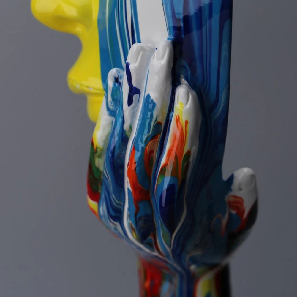 Kleurrijk reflecterend vrouwenbeeld – Modern Thinker Art-beeldhouwwerk