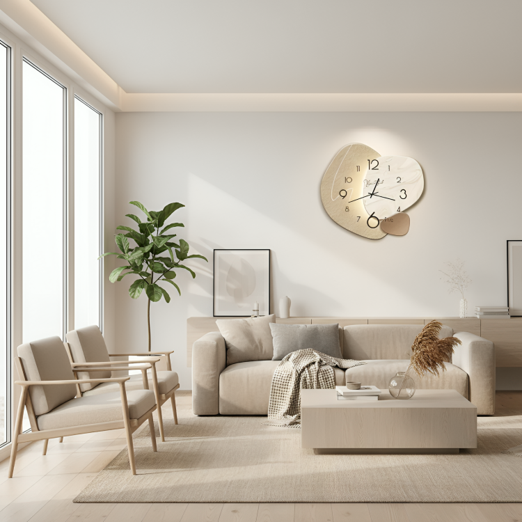 SculptTime | Luxe moderne wandklok – minimalistisch design decoratief uurwerk