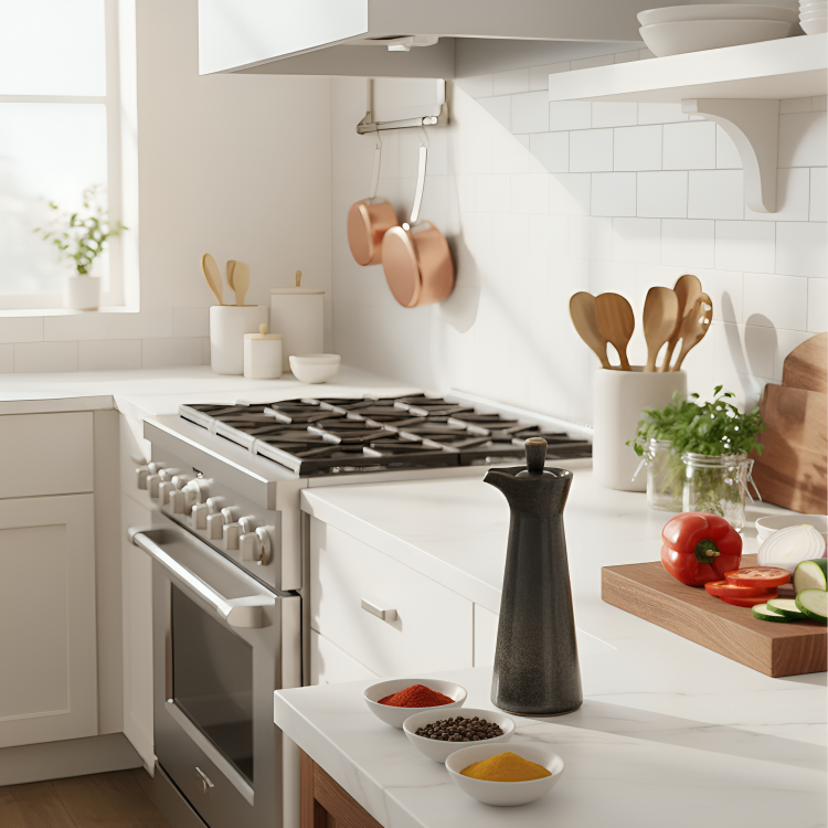 OleoPour | Nordic Keramische Olie- & Kruidenfles – Druppelvrije schenktuit, Minimalistisch Scandinavisch Design