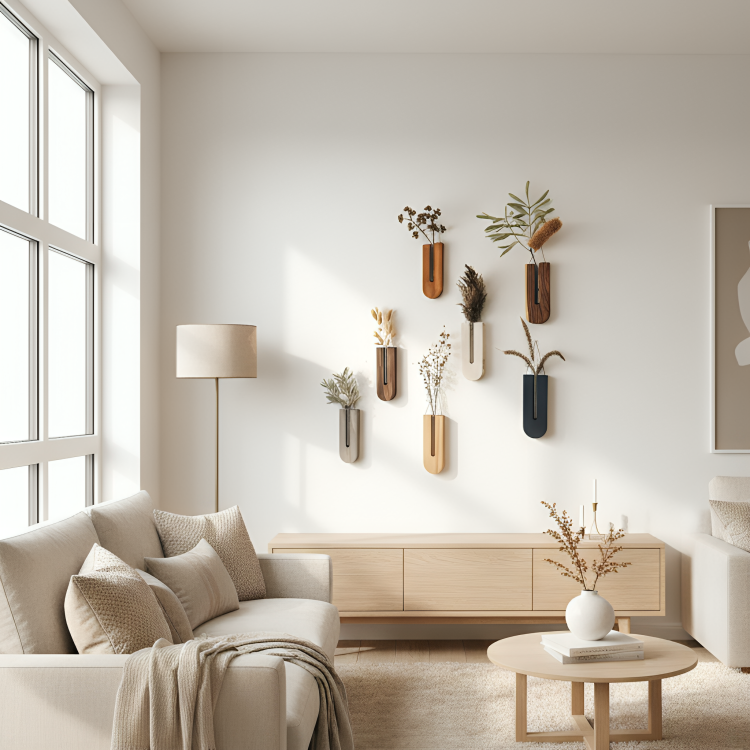 BloomCradle | Rustieke U-vormige houten wandplantenbak – Decoratieve wandbloemenhouder