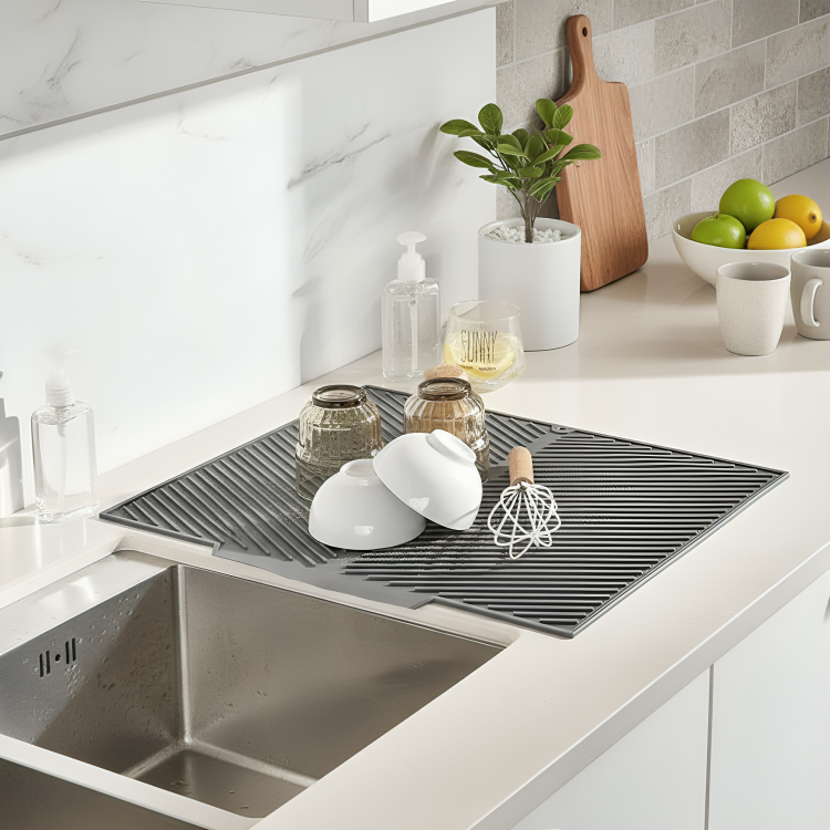 WaveMat | Premium siliconen afdruipmat – antislip, sneldrogende keukenmat