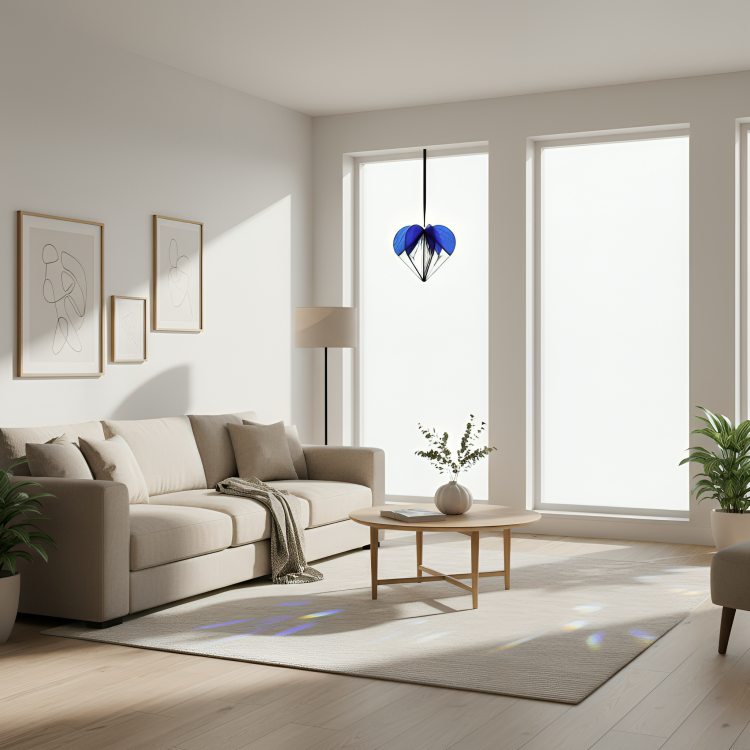 VitraHeart | Handgemaakte hartvormige glazen acryl zonnespiegel – Artistieke lichtreflector