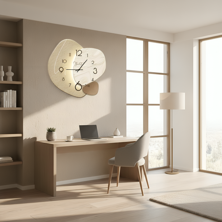 SculptTime | Luxe moderne wandklok – minimalistisch design decoratief uurwerk