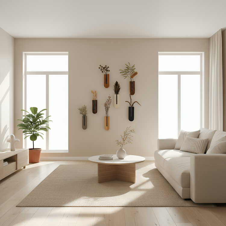 BloomCradle | Rustieke U-vormige houten wandplantenbak – Decoratieve wandbloemenhouder