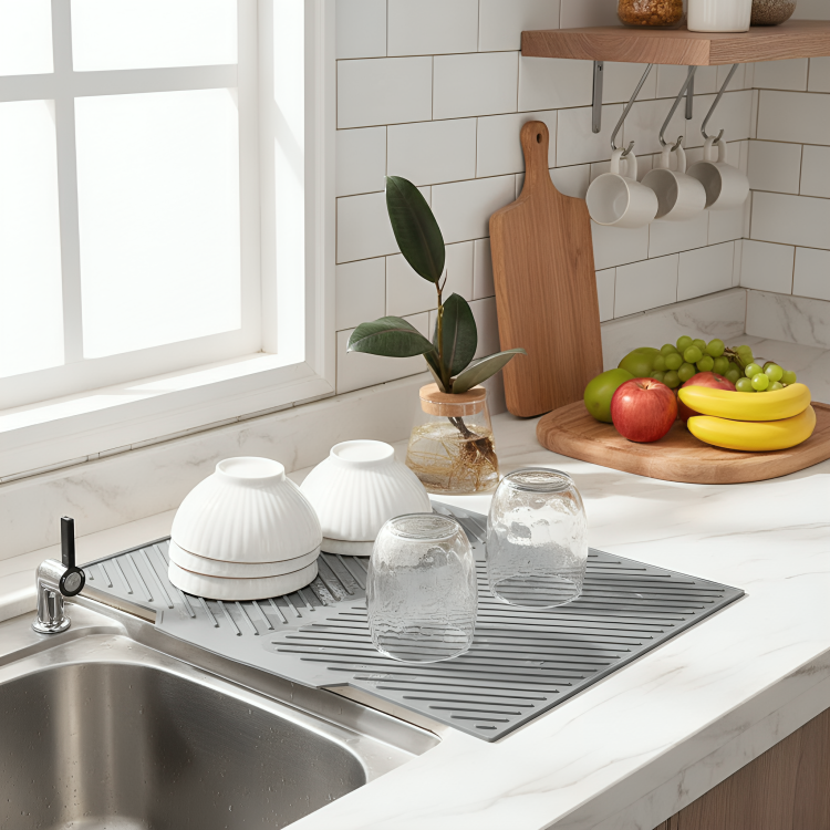 WaveMat | Premium siliconen afdruipmat – antislip, sneldrogende keukenmat