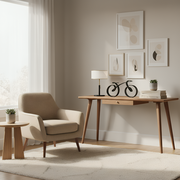 UrbanPedal | Fiets silhouet sculptuur - Minimalistische fietsdecoratie voor thuis en op kantoor