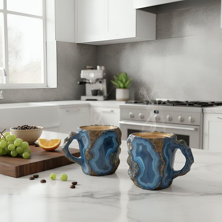 CrystalMug | Luxe Kristal Koffiekopjes – Duurzaam, Handgemaakt, Warmtebehoud, Thee & Koffie Set 2 stuks