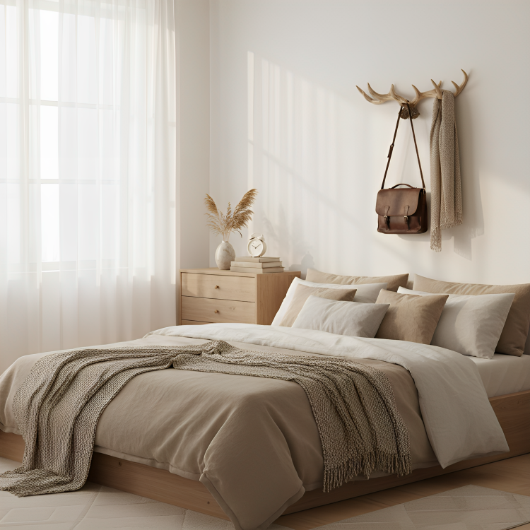 WildHook | Vintage jassenrek van gewei – Rustieke wandhaak van hertenhoorn voor jassen, hoeden en tassen