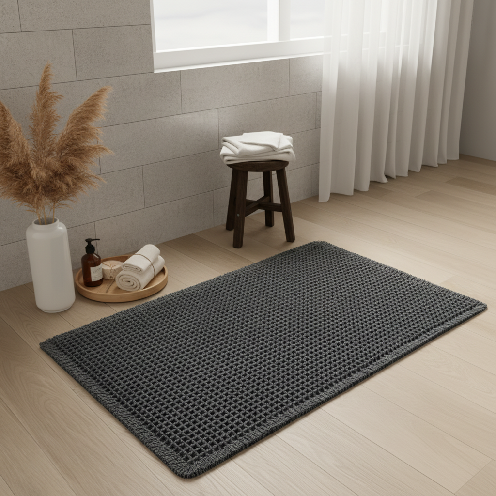 MatLoom | Boho Wafel Badmat 2-in-1 Absorberend & Antislip met Kwastjes, Wasbaar