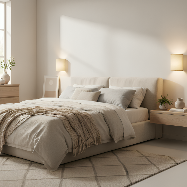 Ambienta | 2-pack draadloze wandlampen – 3 kleurtemperaturen, lampenkap van linnen