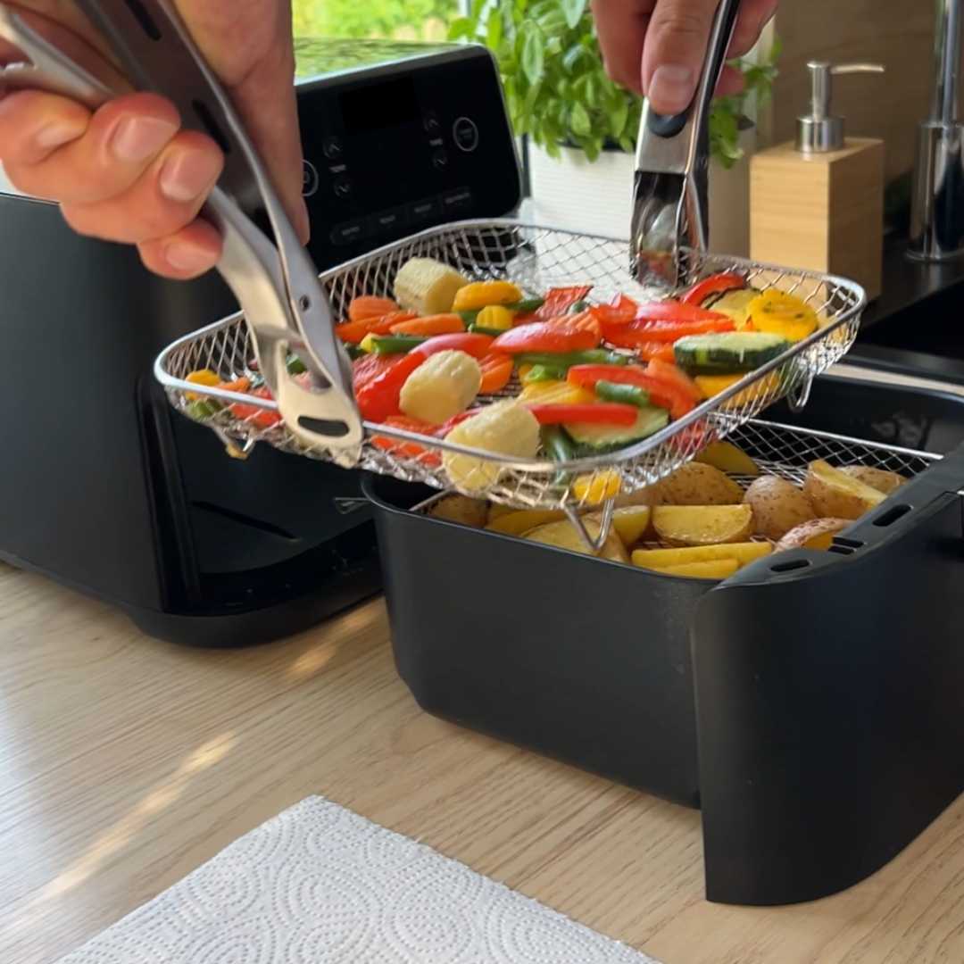 Stapelbare Airfryer-mandjes – Ruimtebesparende kookaccessoires